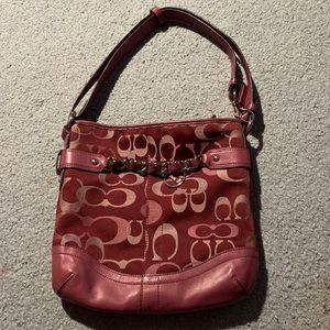 Coach Gallery Optic Signature Sateen Handbag | Pink